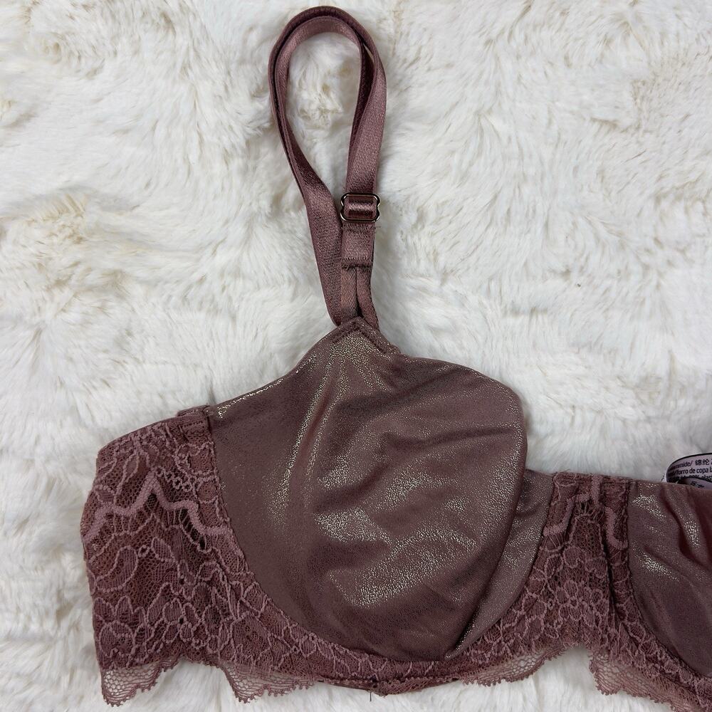 Victoria's Secret Dream Angels Unlined Push Up Bra Rosewood‎ Shimmer Size 32DD - Picture 5 of 6